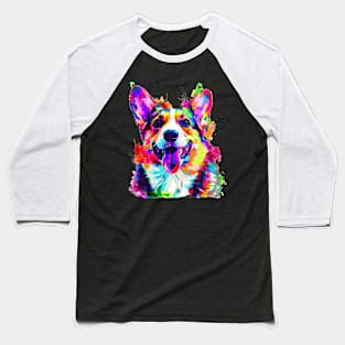 Corgi Colorfull Pop Art Design For Dog Onwer Baseball T-Shirt